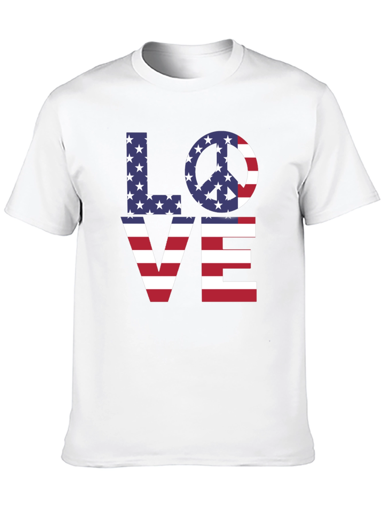 Patriotic Love Graphic T-Shirt - USA Pride Tee