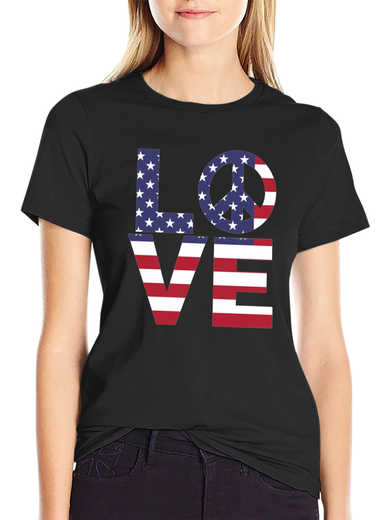 Patriotic Love Graphic T-Shirt - USA Pride Tee