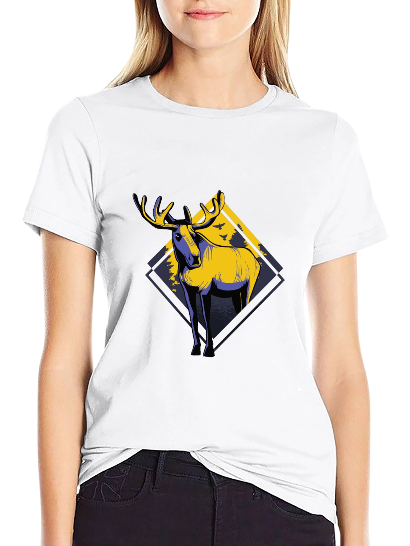 Moose Graphic Black T-Shirt