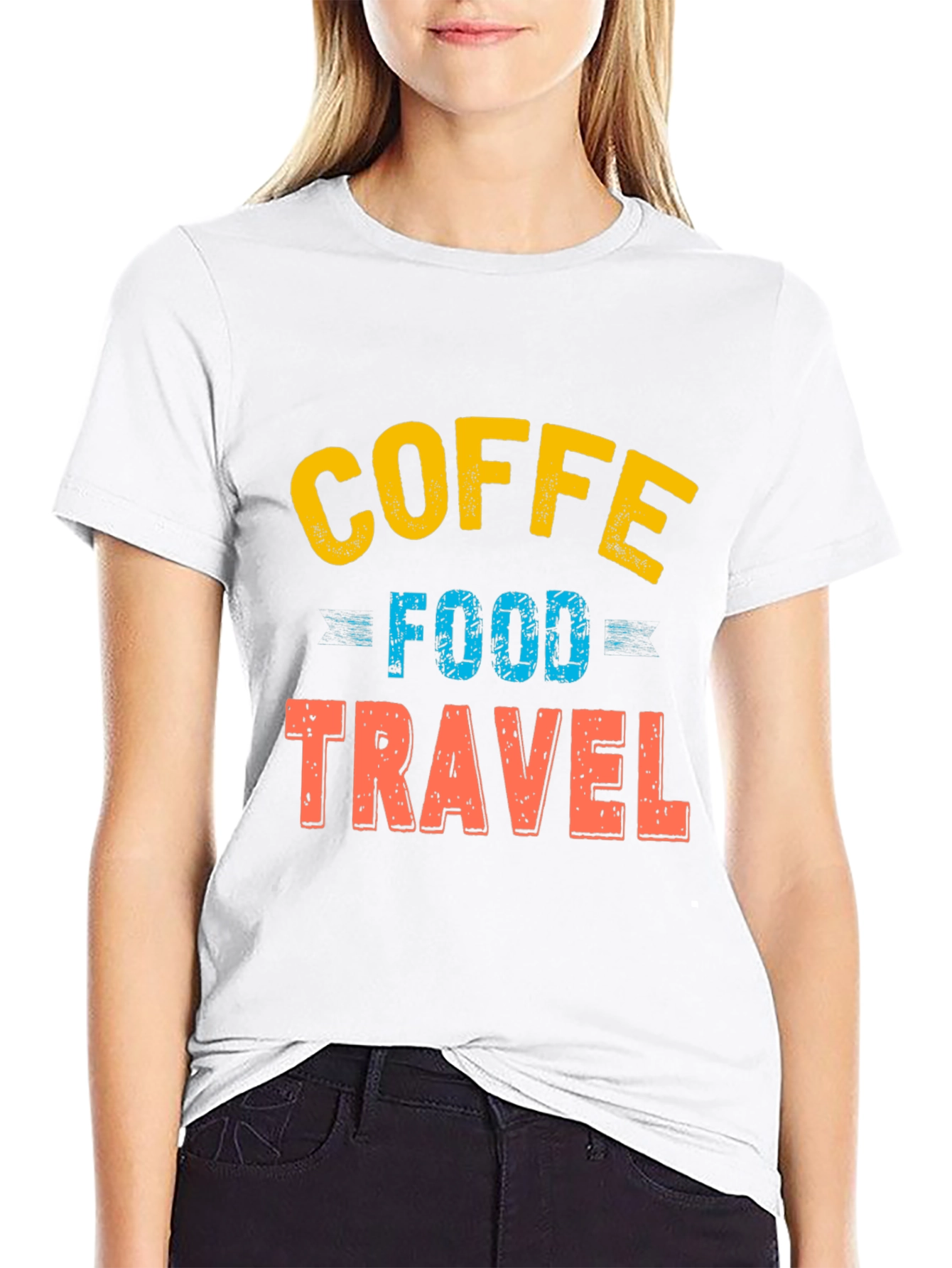 Coffee Food Travel Graphic Tee - Black