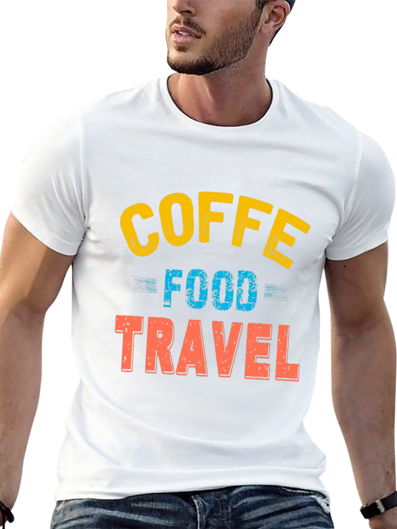 Coffee Food Travel Graphic Tee - Black