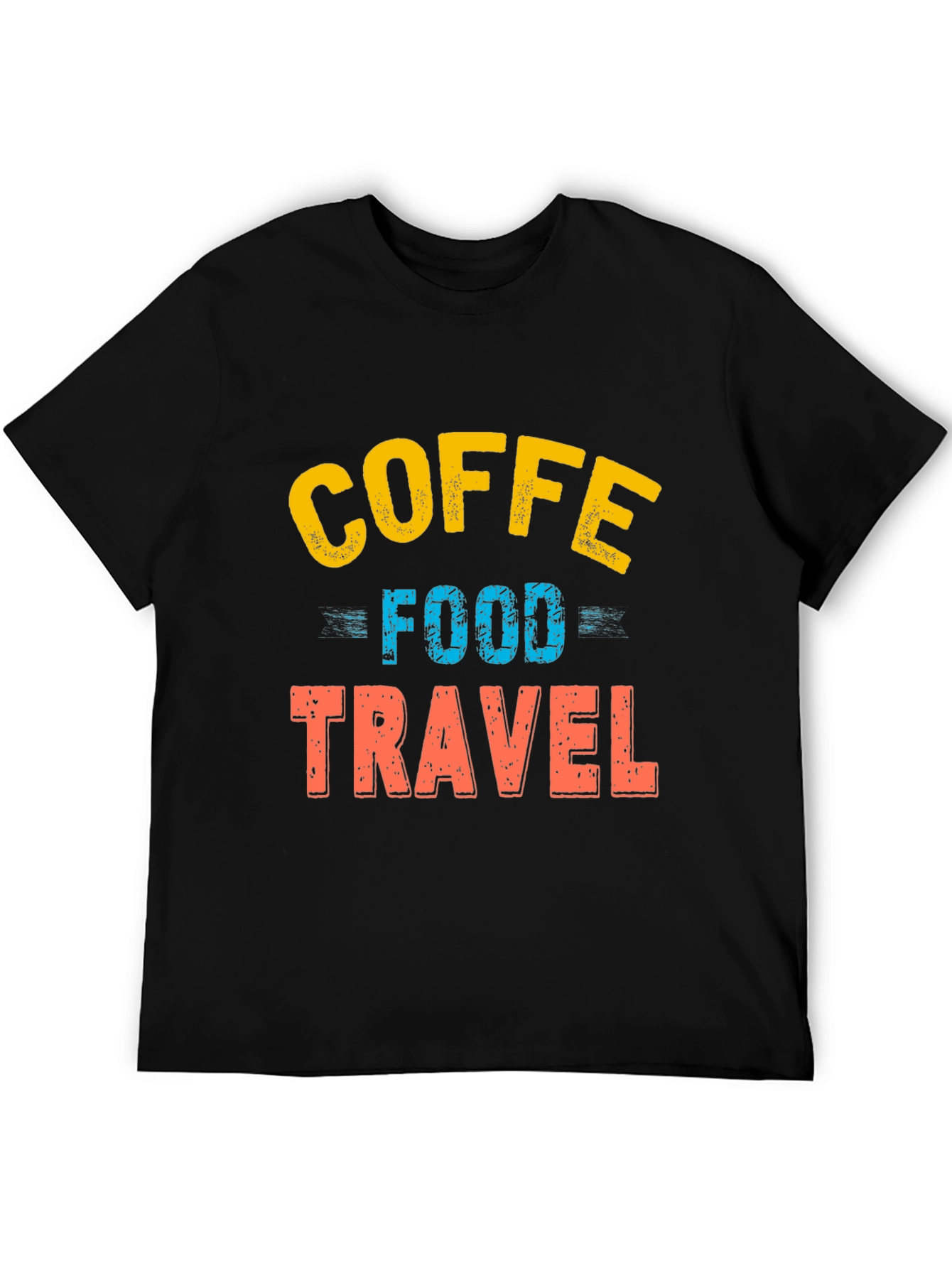 Coffee Food Travel Graphic Tee - Black