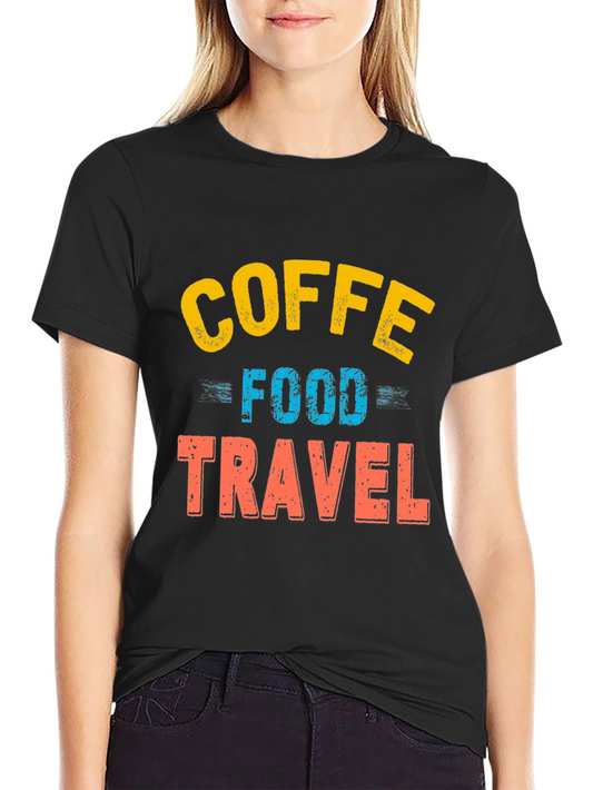 Coffee Food Travel Graphic Tee - Black