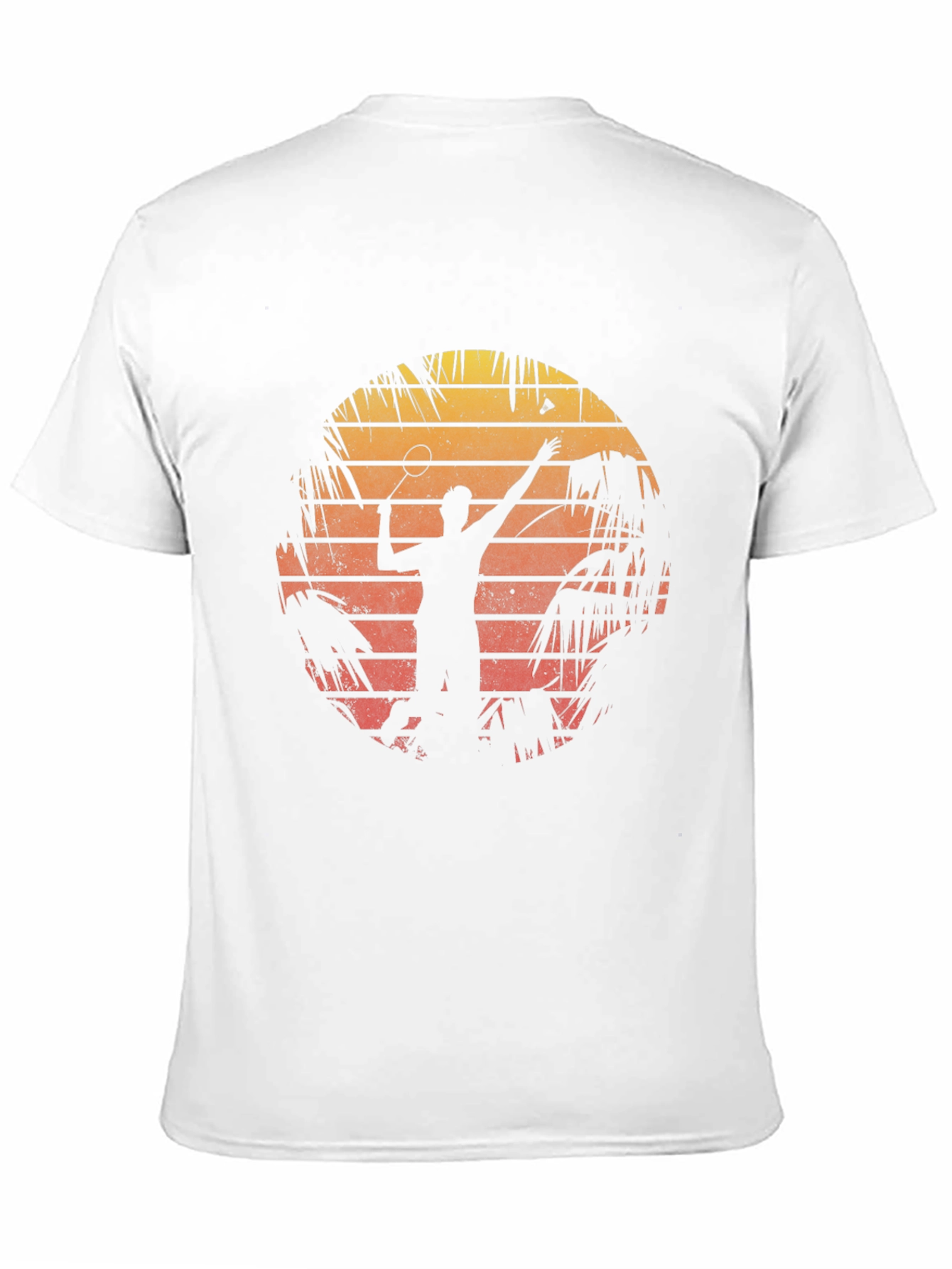 Retro Badminton Sunset Graphic Tee