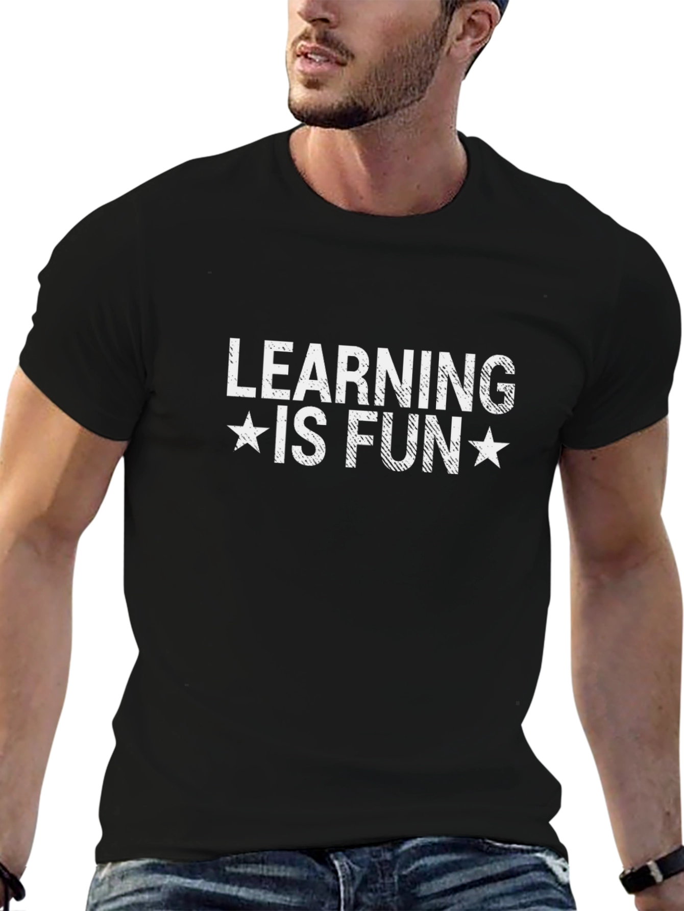Learning is Fun Black Graphic Tee