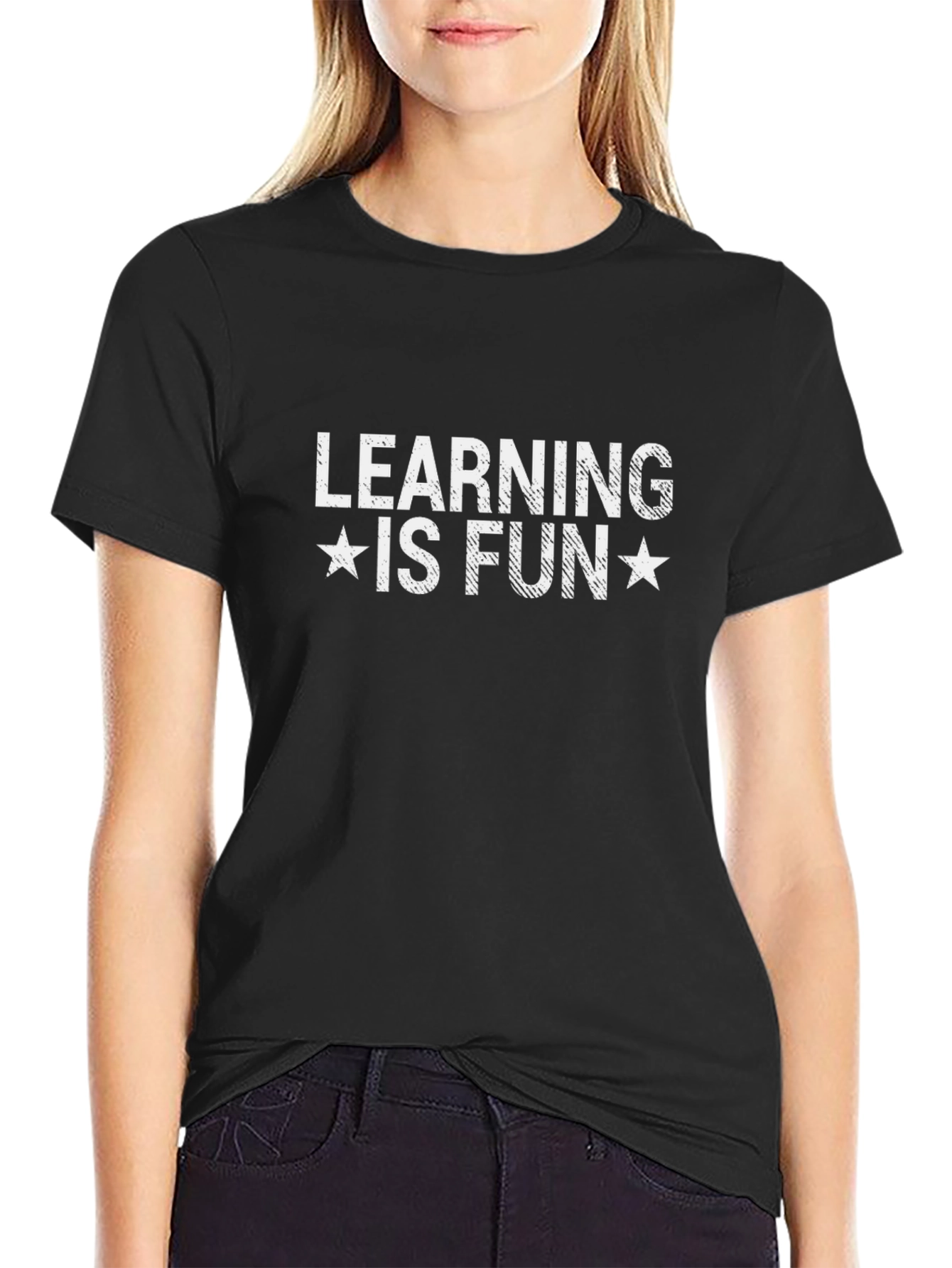 Learning is Fun Black Graphic Tee