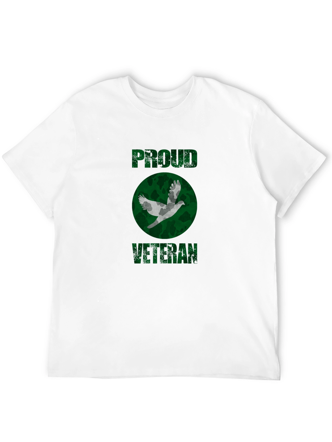 Proud Veteran Camo Dove Graphic T-Shirt