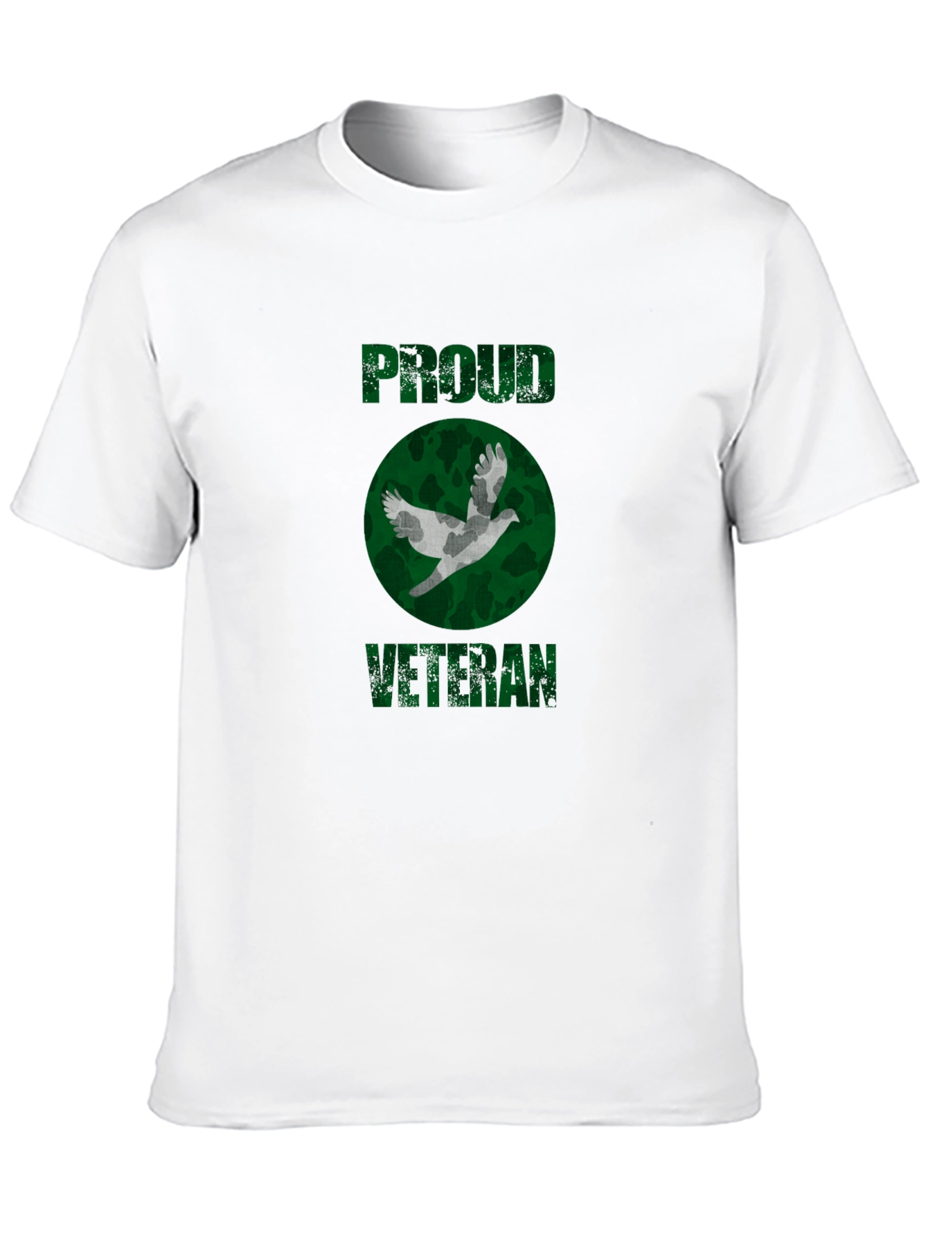 Proud Veteran Camo Dove Graphic T-Shirt