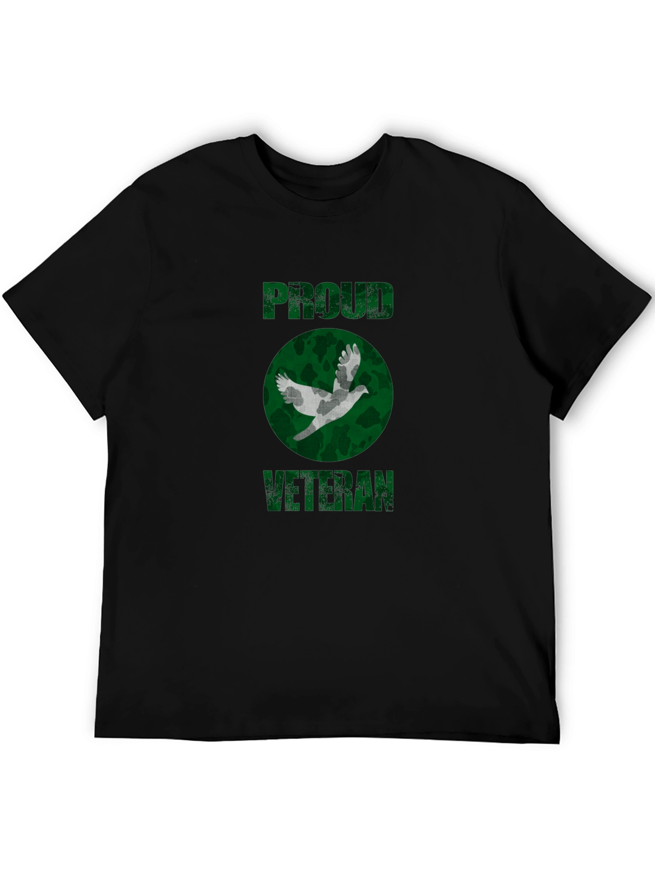 Proud Veteran Camo Dove Graphic T-Shirt
