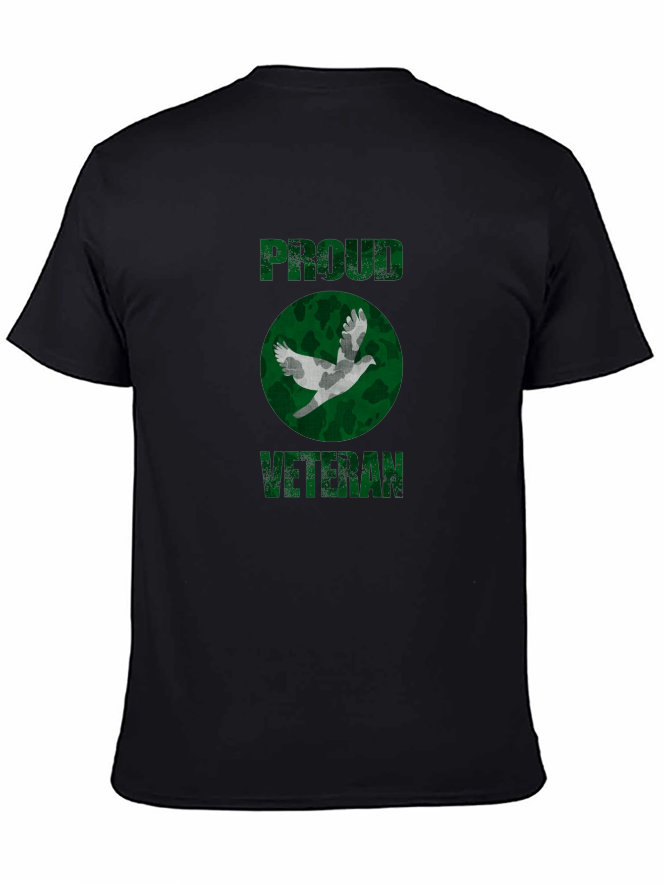 Proud Veteran Camo Dove Graphic T-Shirt