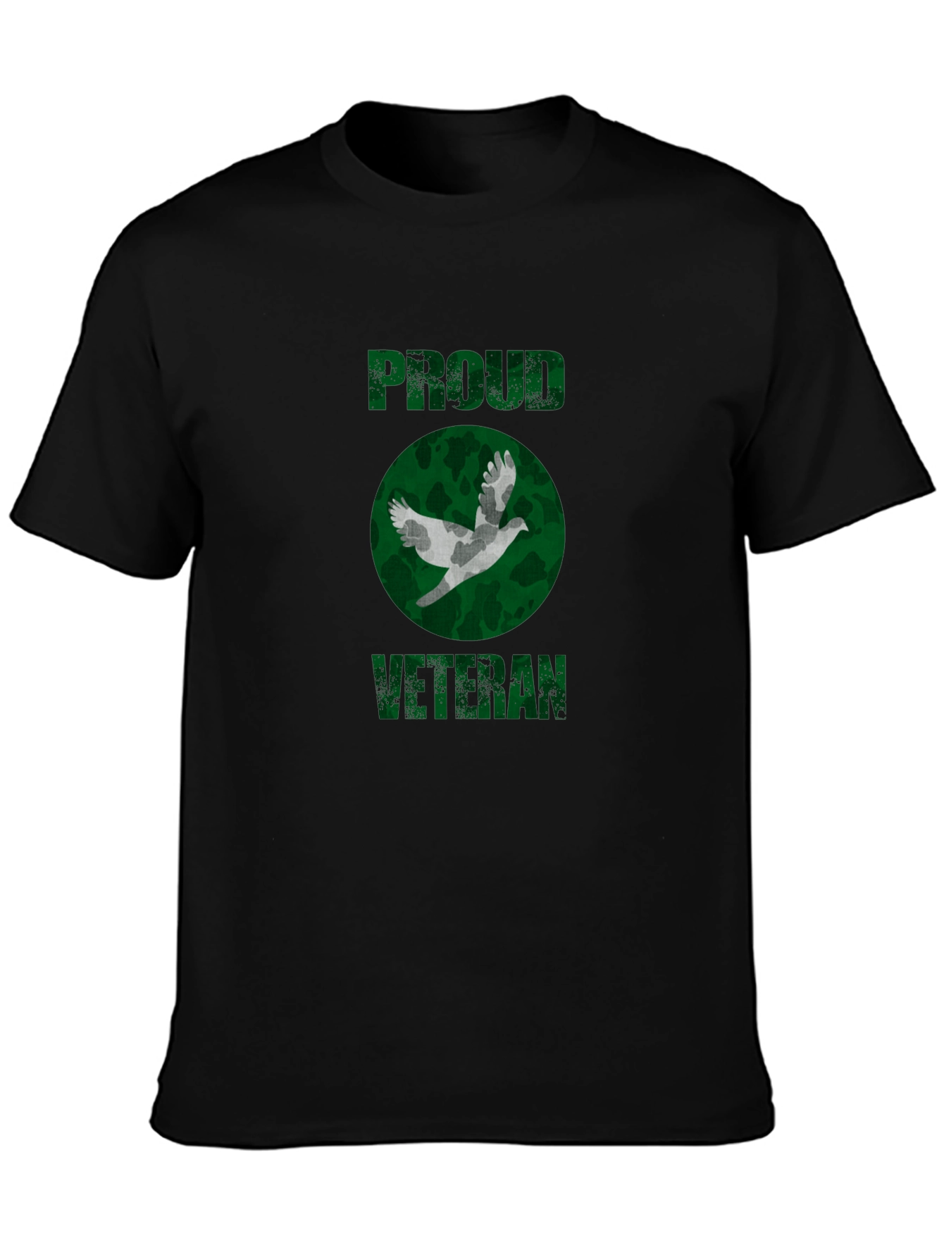 Proud Veteran Camo Dove Graphic T-Shirt