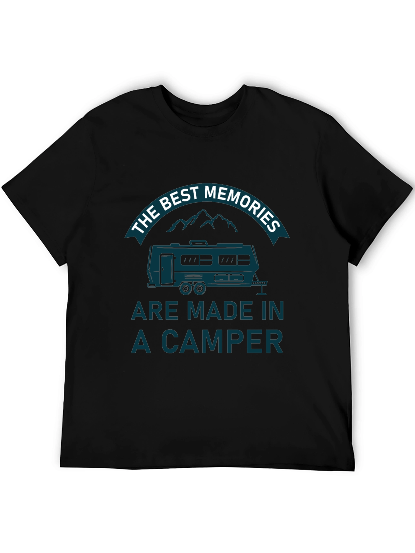 Camper Memories Graphic Tee - Black Cotton T-Shirt