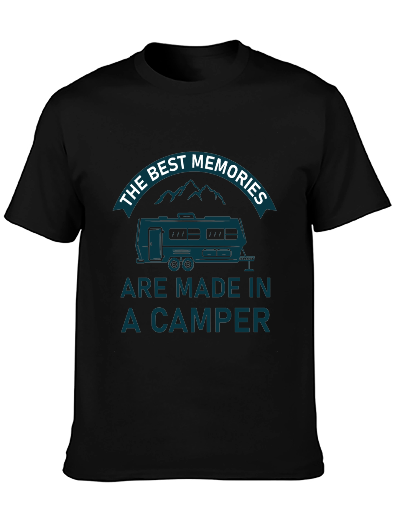 Camper Memories Graphic Tee - Black Cotton T-Shirt