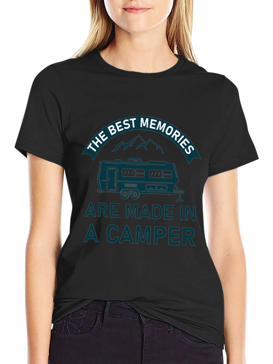 Camper Memories Graphic Tee - Black Cotton T-Shirt