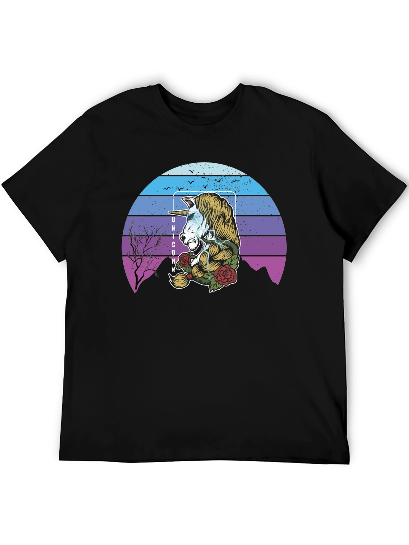 Unicorn Retro Sunset Graphic T-Shirt