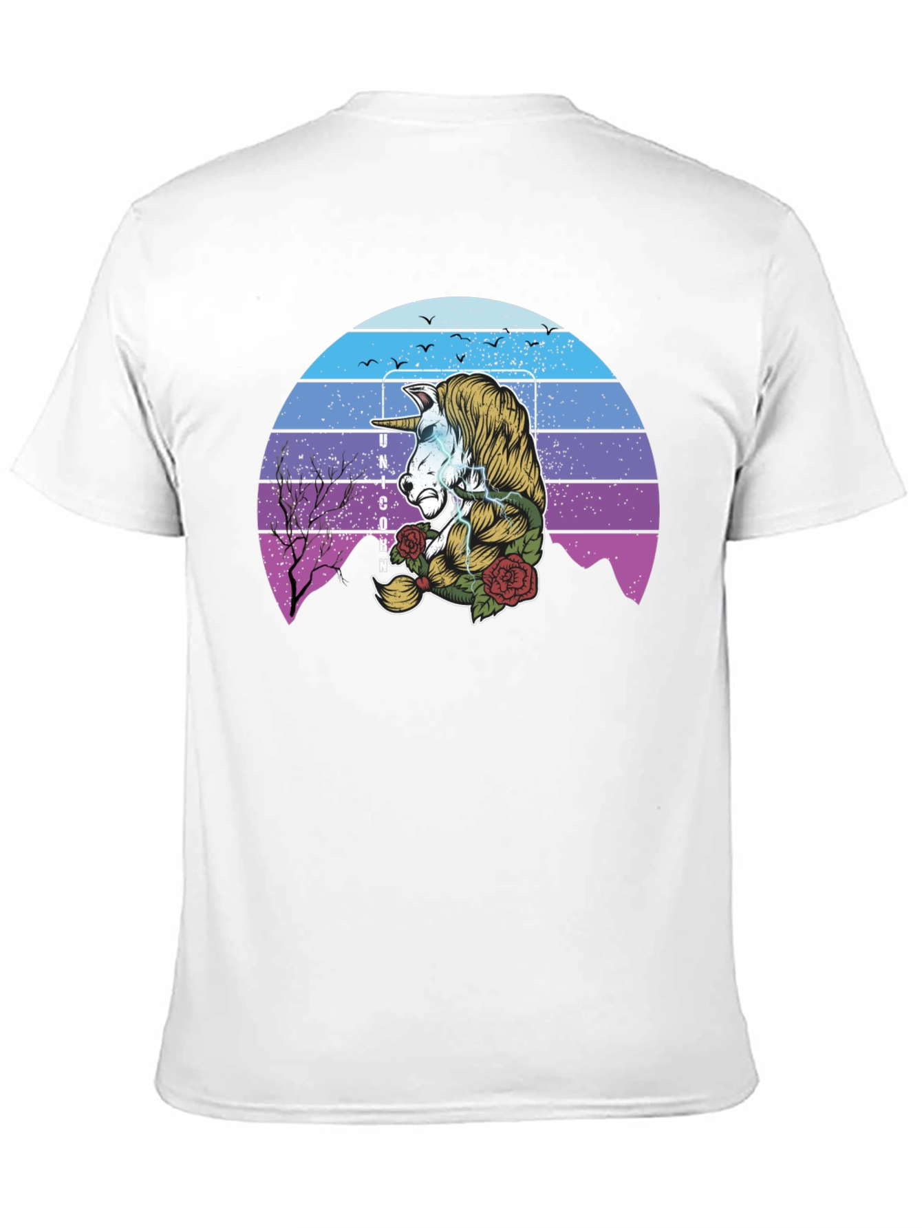 Unicorn Retro Sunset Graphic T-Shirt