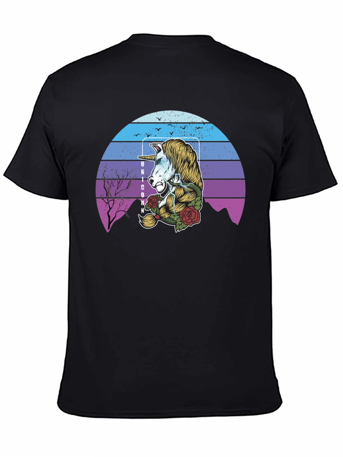 Unicorn Retro Sunset Graphic T-Shirt