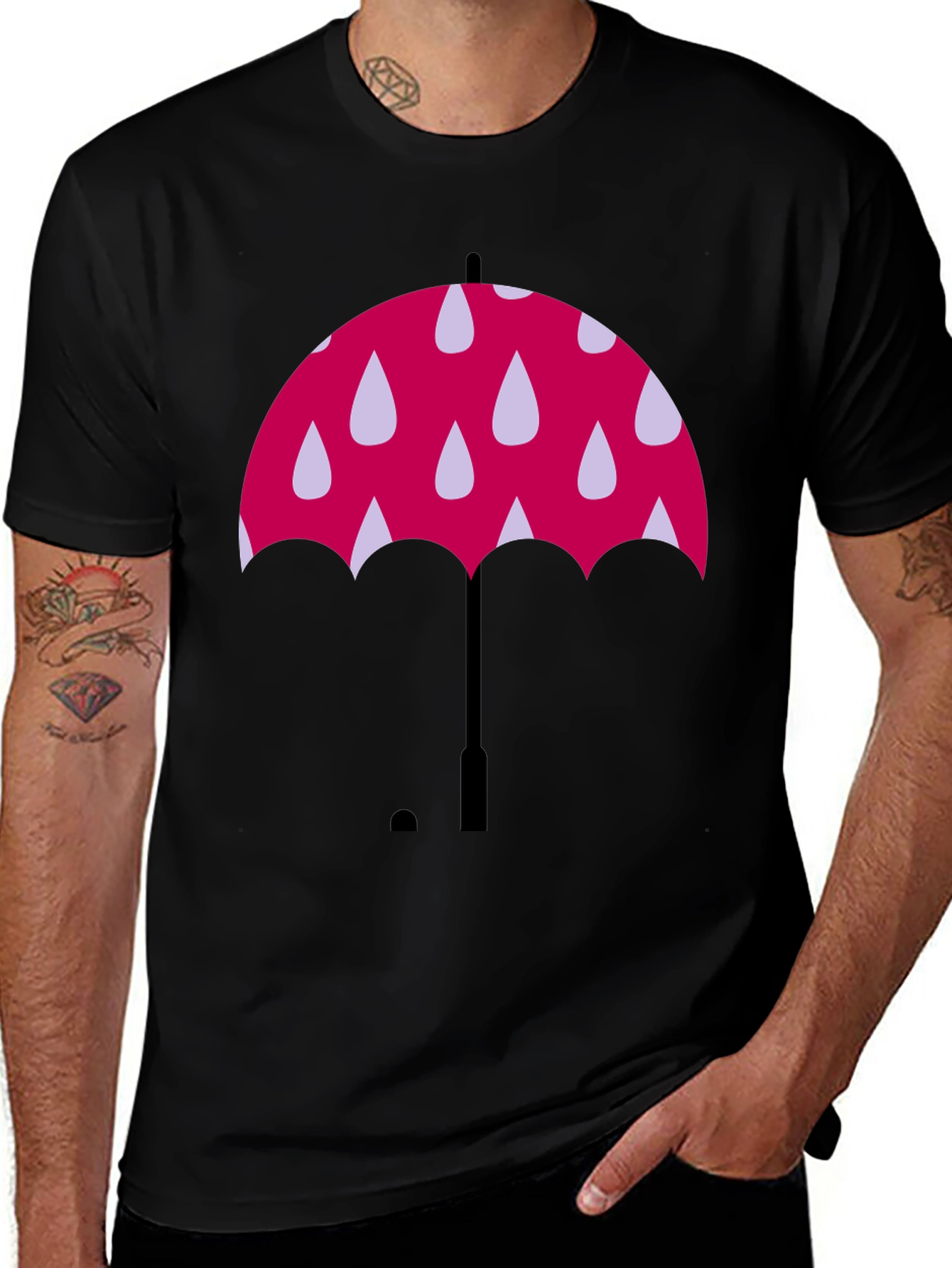 Umbrella Graphic Black T-Shirt