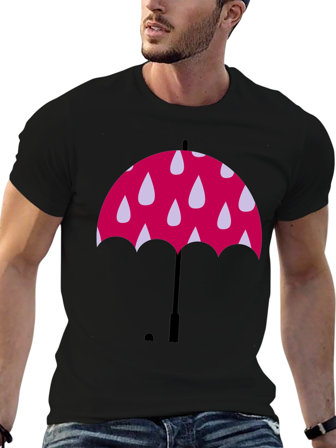Umbrella Graphic Black T-Shirt