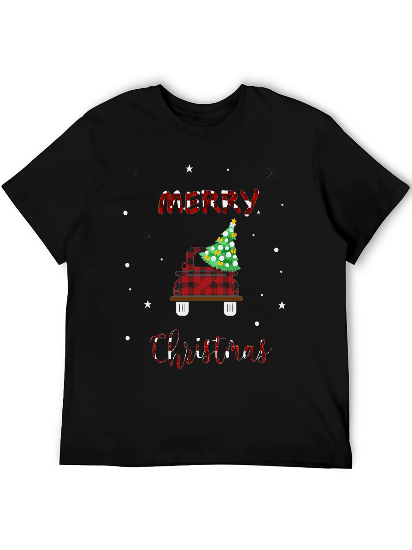 Plaid Christmas Truck T-Shirt