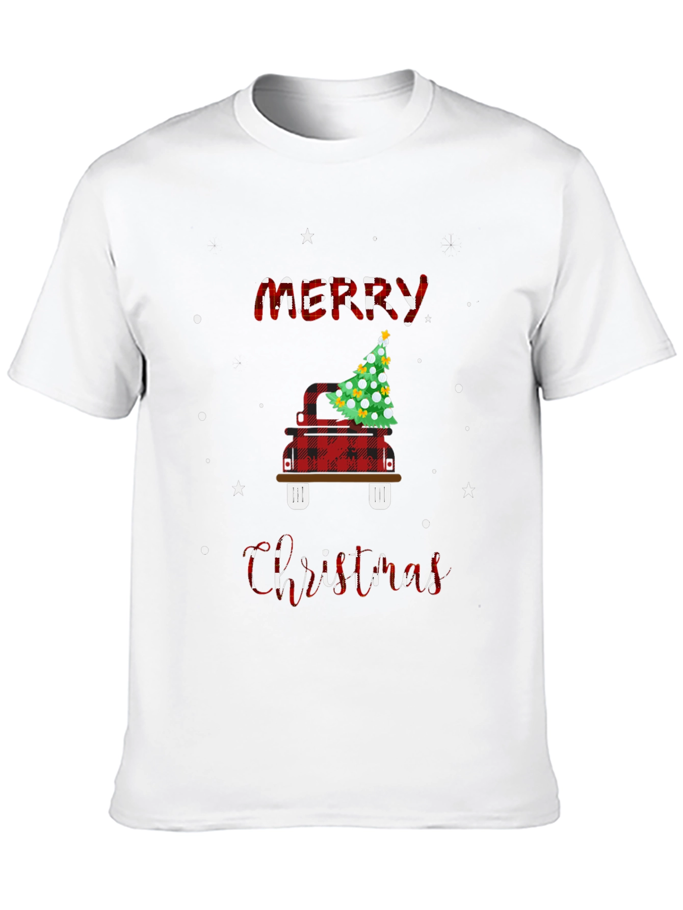 Plaid Christmas Truck T-Shirt