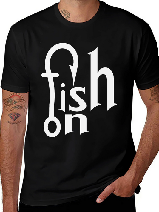 Fish On T-Shirt - Fishing Hook Graphic Tee