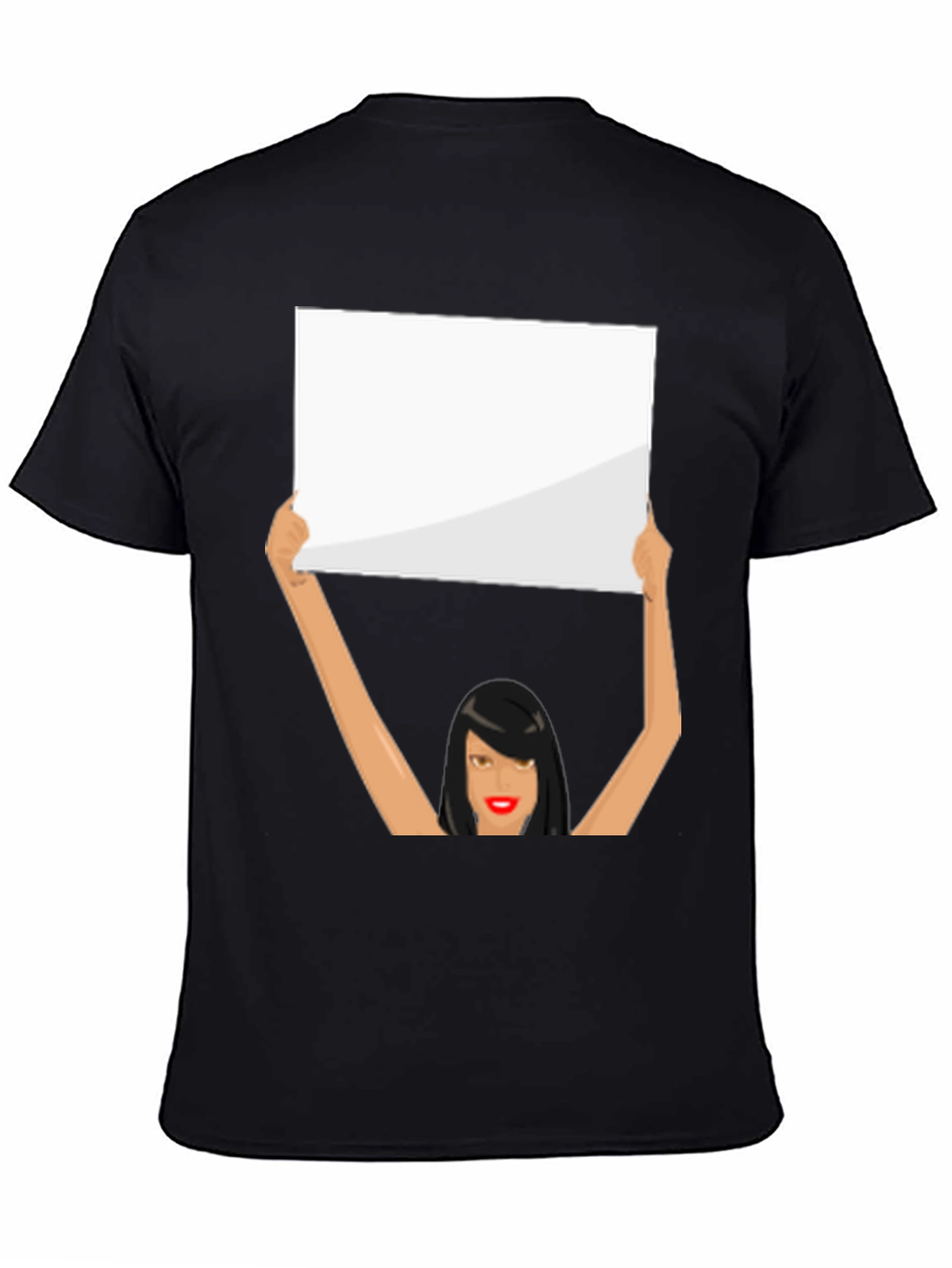 Novelty Graphic Tee: Woman Holding Sign