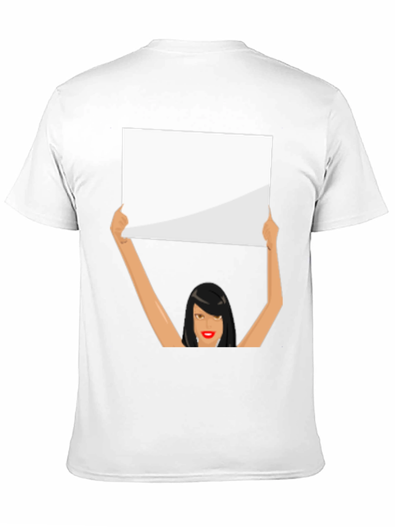 Novelty Graphic Tee: Woman Holding Sign