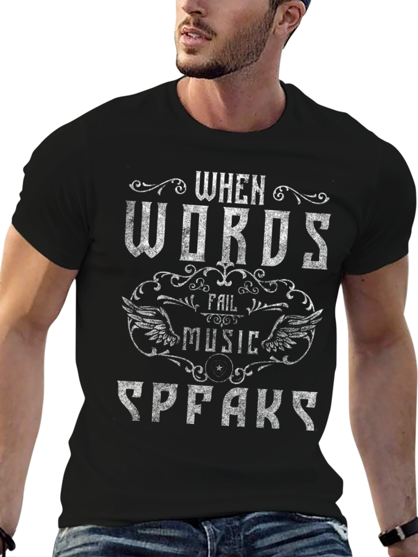 When Words Fail Music Speaks Graphic Tee