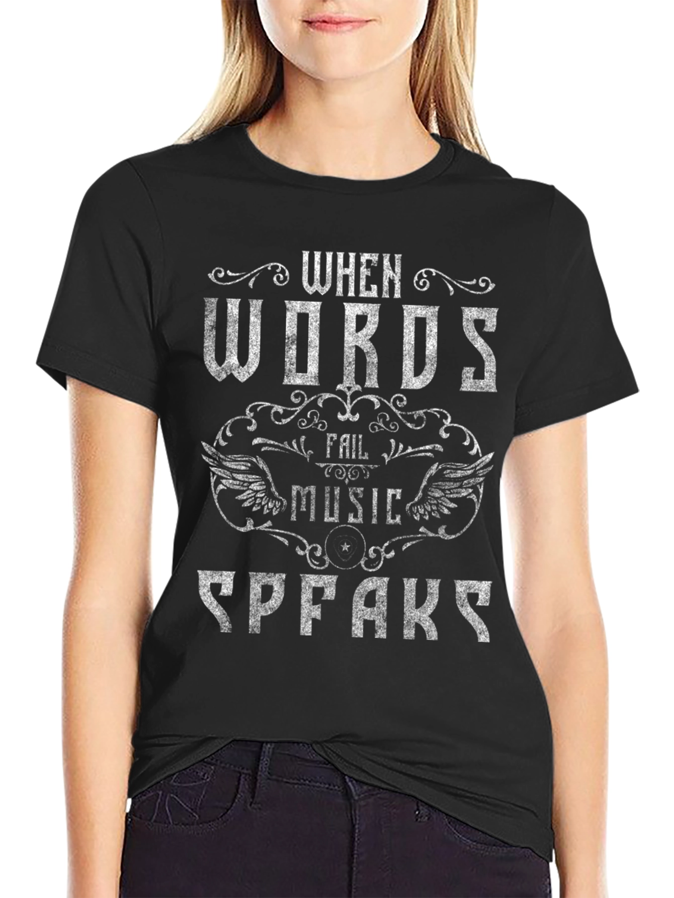 When Words Fail Music Speaks Graphic Tee