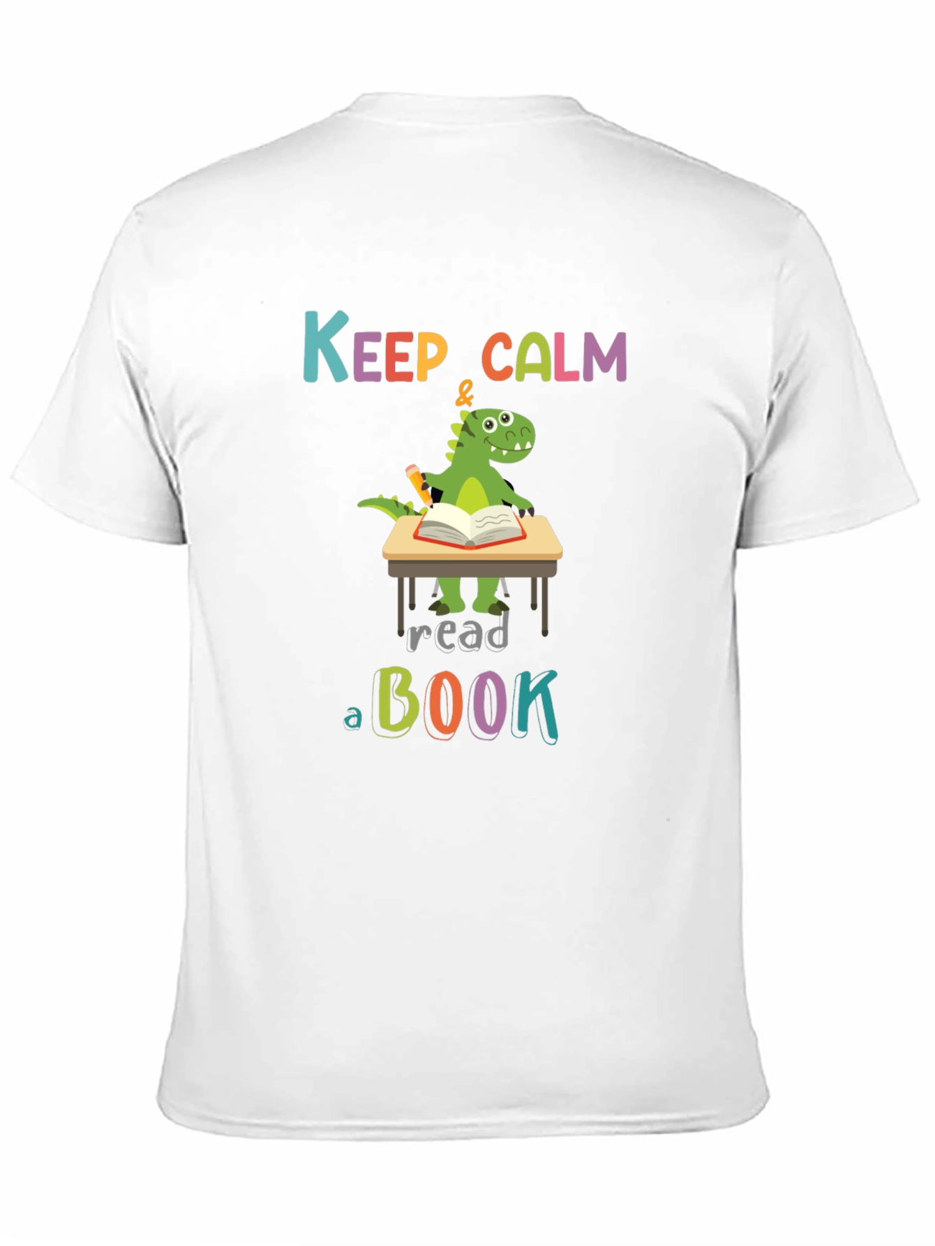 Keep Calm & Read a Book Dinosaur T-Shirt