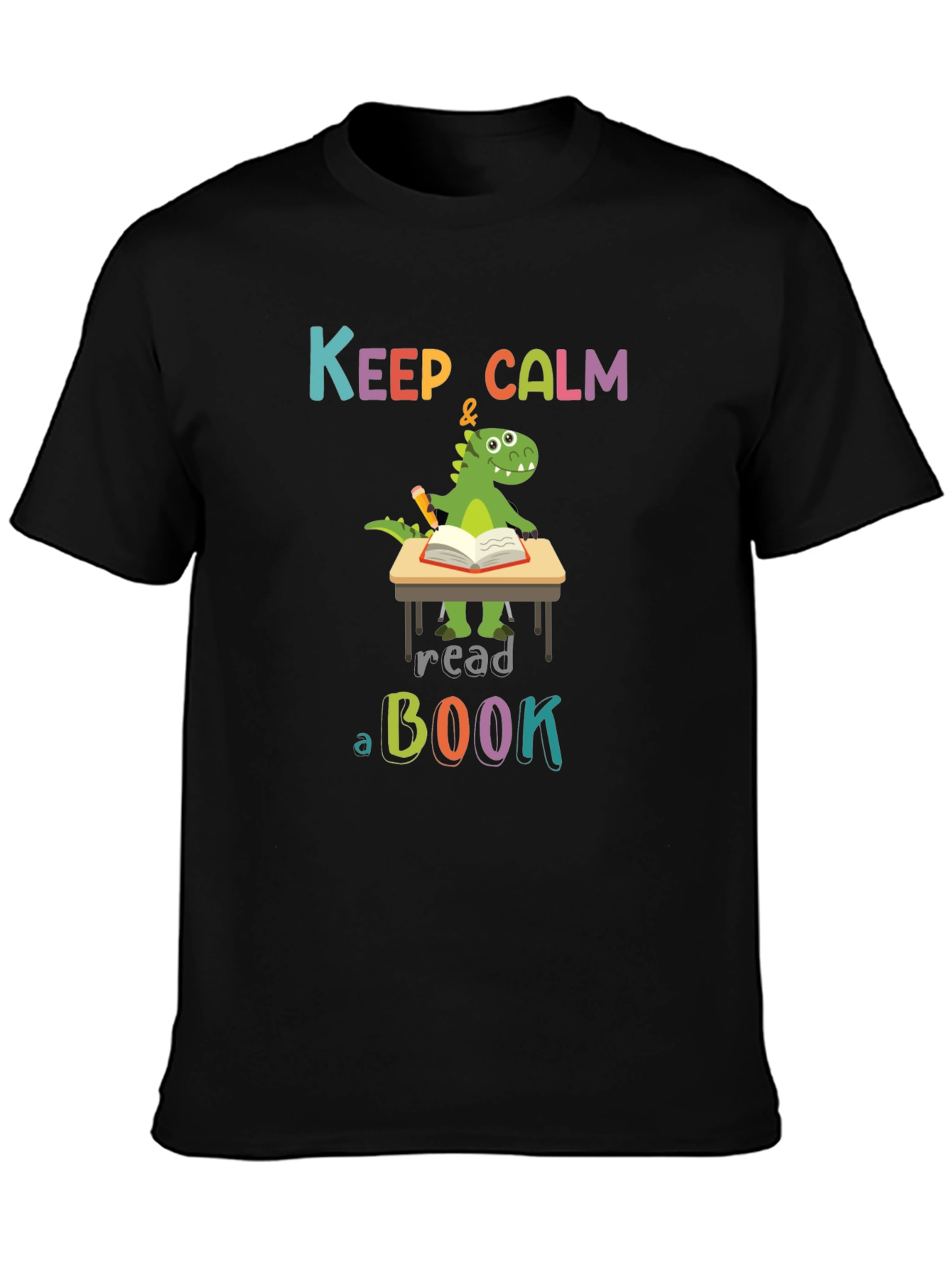 Keep Calm & Read a Book Dinosaur T-Shirt