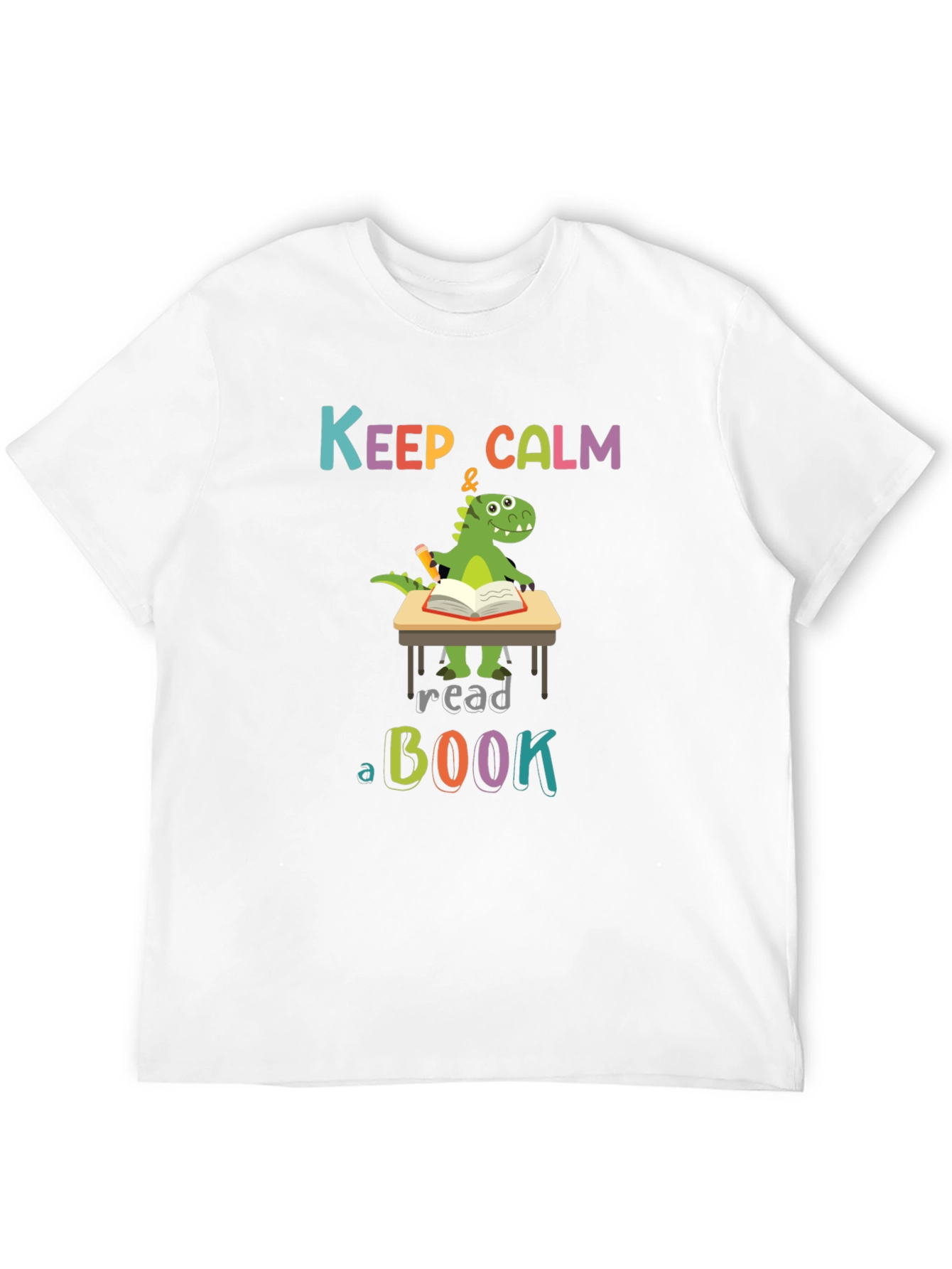 Keep Calm & Read a Book Dinosaur T-Shirt