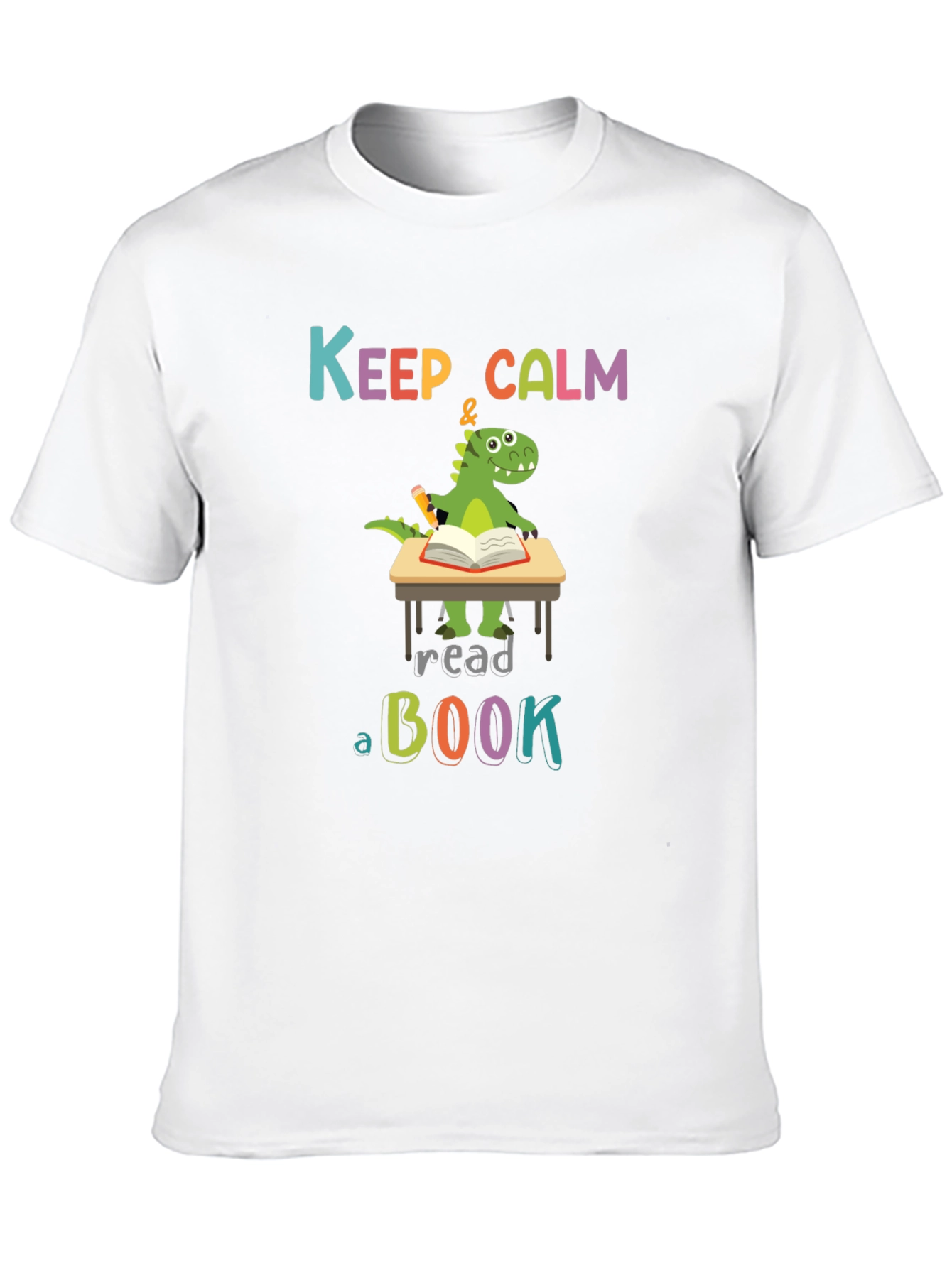Keep Calm & Read a Book Dinosaur T-Shirt
