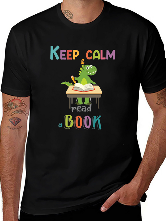 Keep Calm & Read a Book Dinosaur T-Shirt