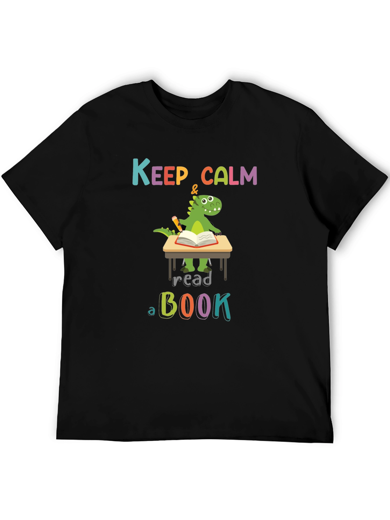 Keep Calm & Read a Book Dinosaur T-Shirt