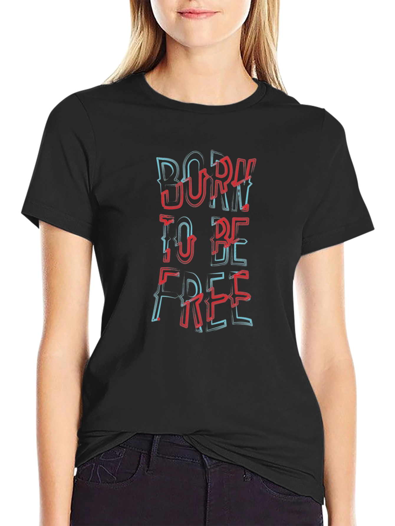 Born To Be Free Graphic Tee - Black
