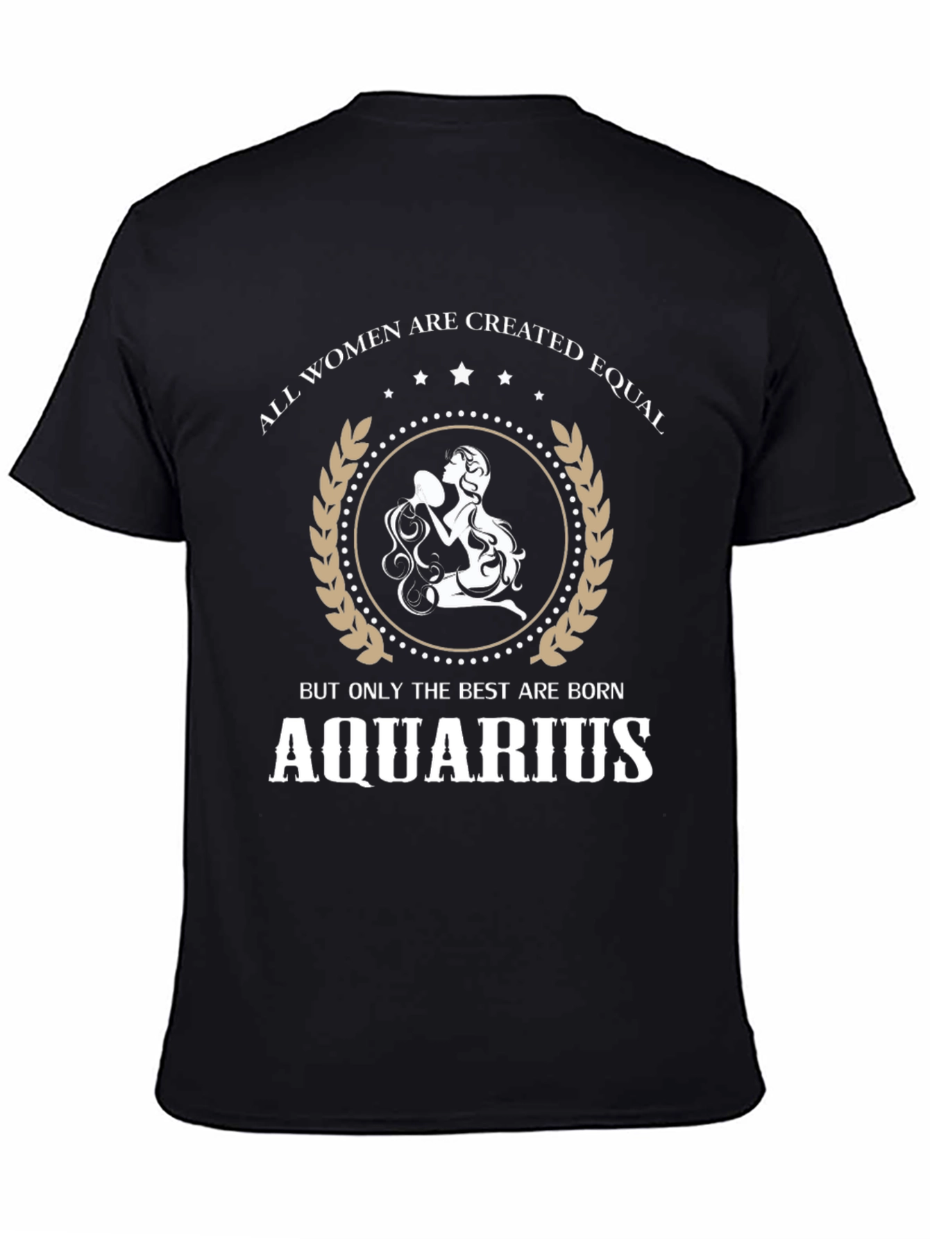 Aquarius Zodiac Womens Graphic Tee - Black