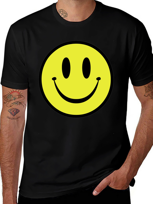 Smiley Face Black T-Shirt - Happy Graphic Tee