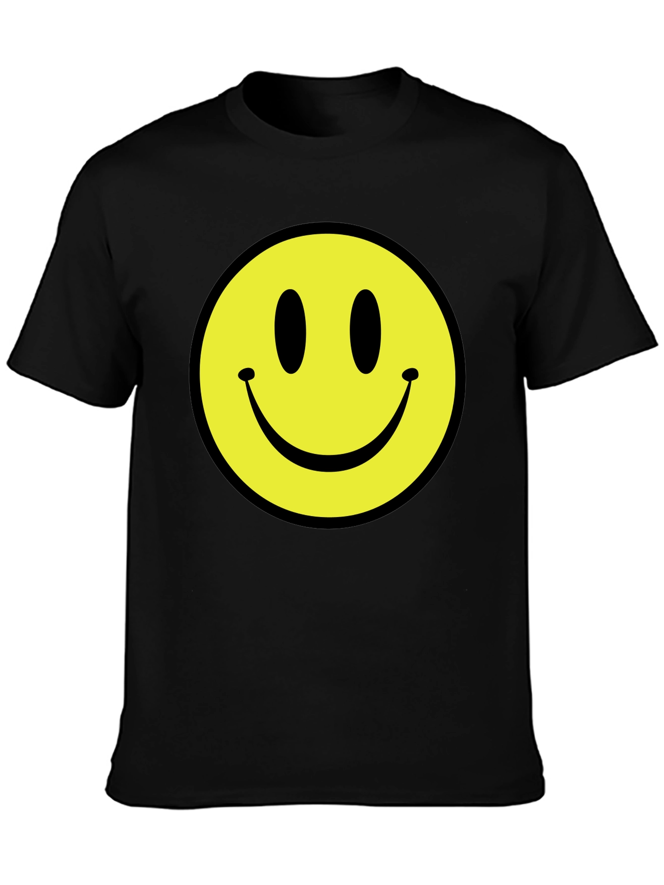 Smiley Face Black T-Shirt - Happy Graphic Tee