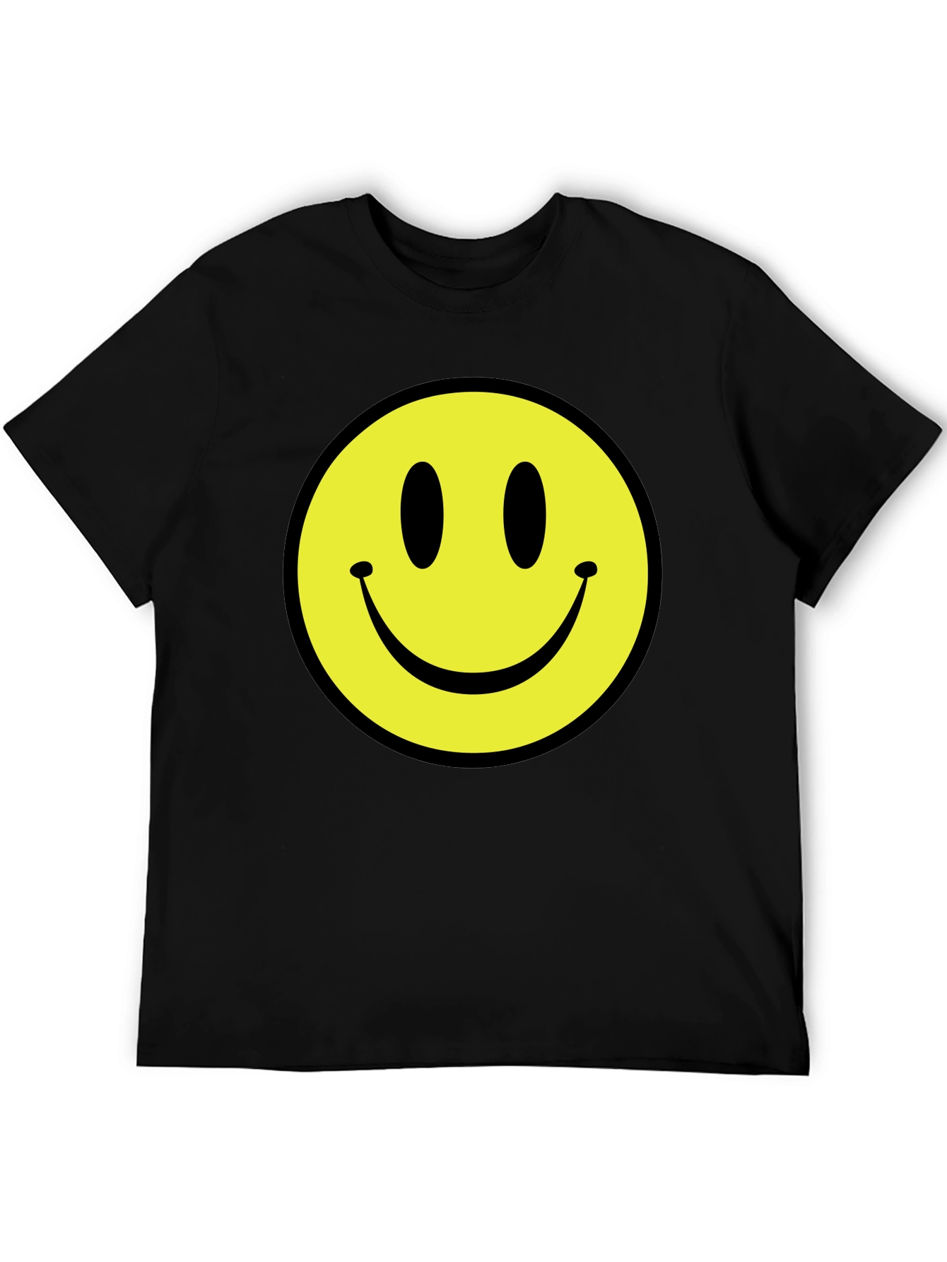 Smiley Face Black T-Shirt - Happy Graphic Tee