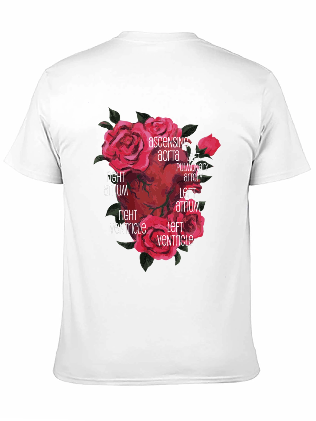 Anatomical Heart & Roses Graphic T-Shirt