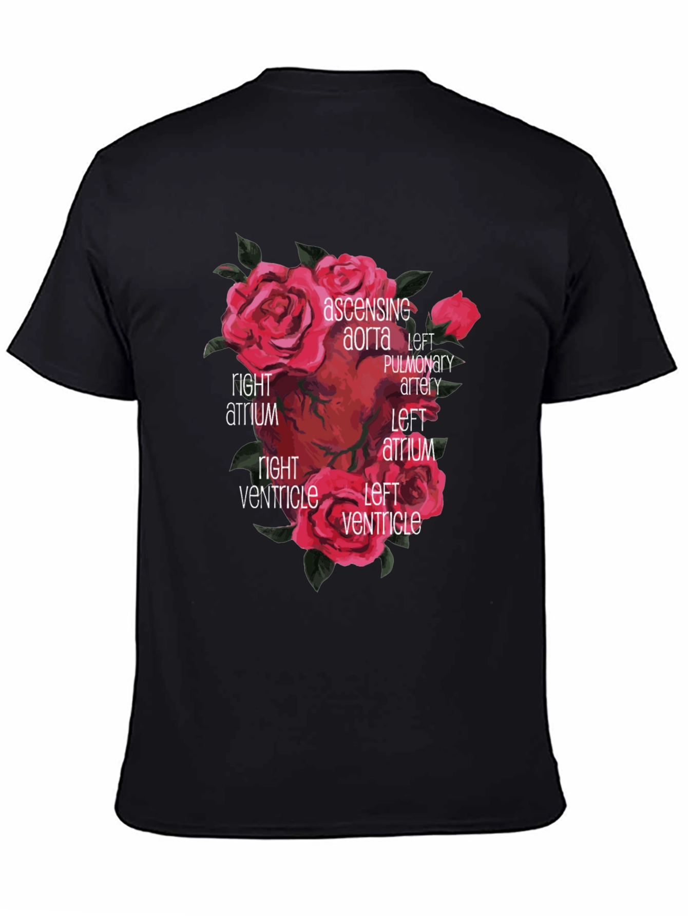 Anatomical Heart & Roses Graphic T-Shirt