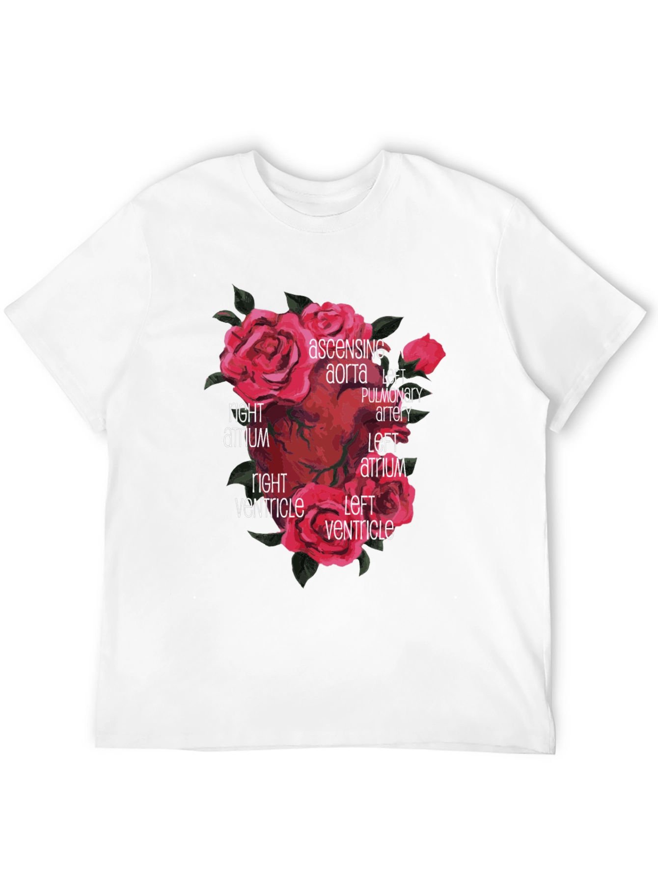 Anatomical Heart & Roses Graphic T-Shirt