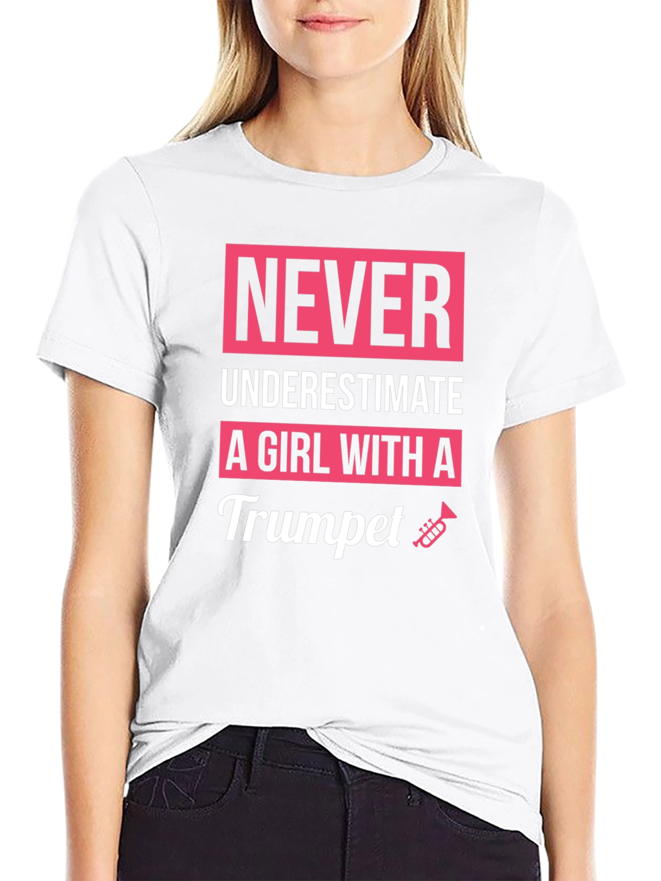 Never Underestimate a Girl with a Trumpet T-Shirt