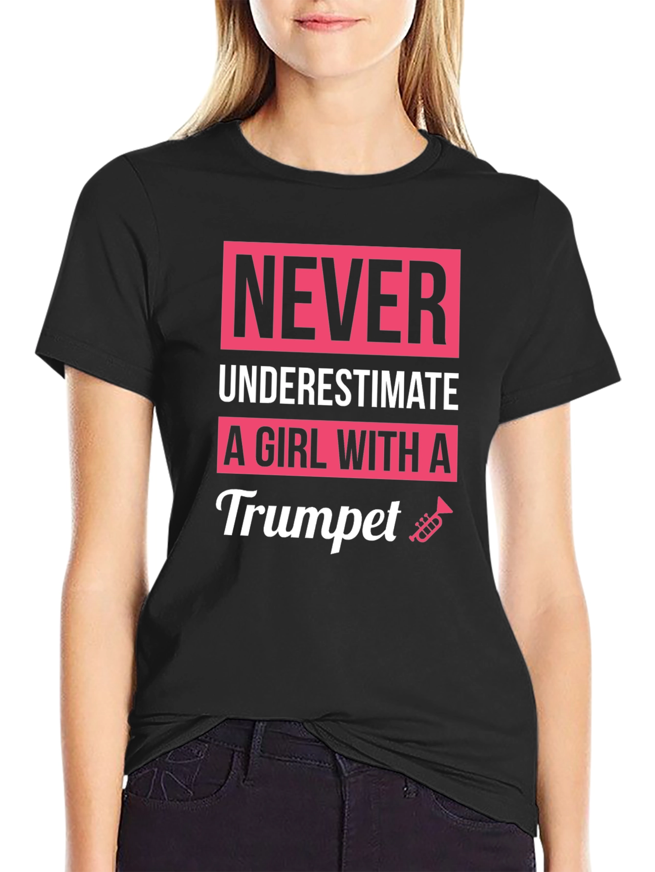 Never Underestimate a Girl with a Trumpet T-Shirt