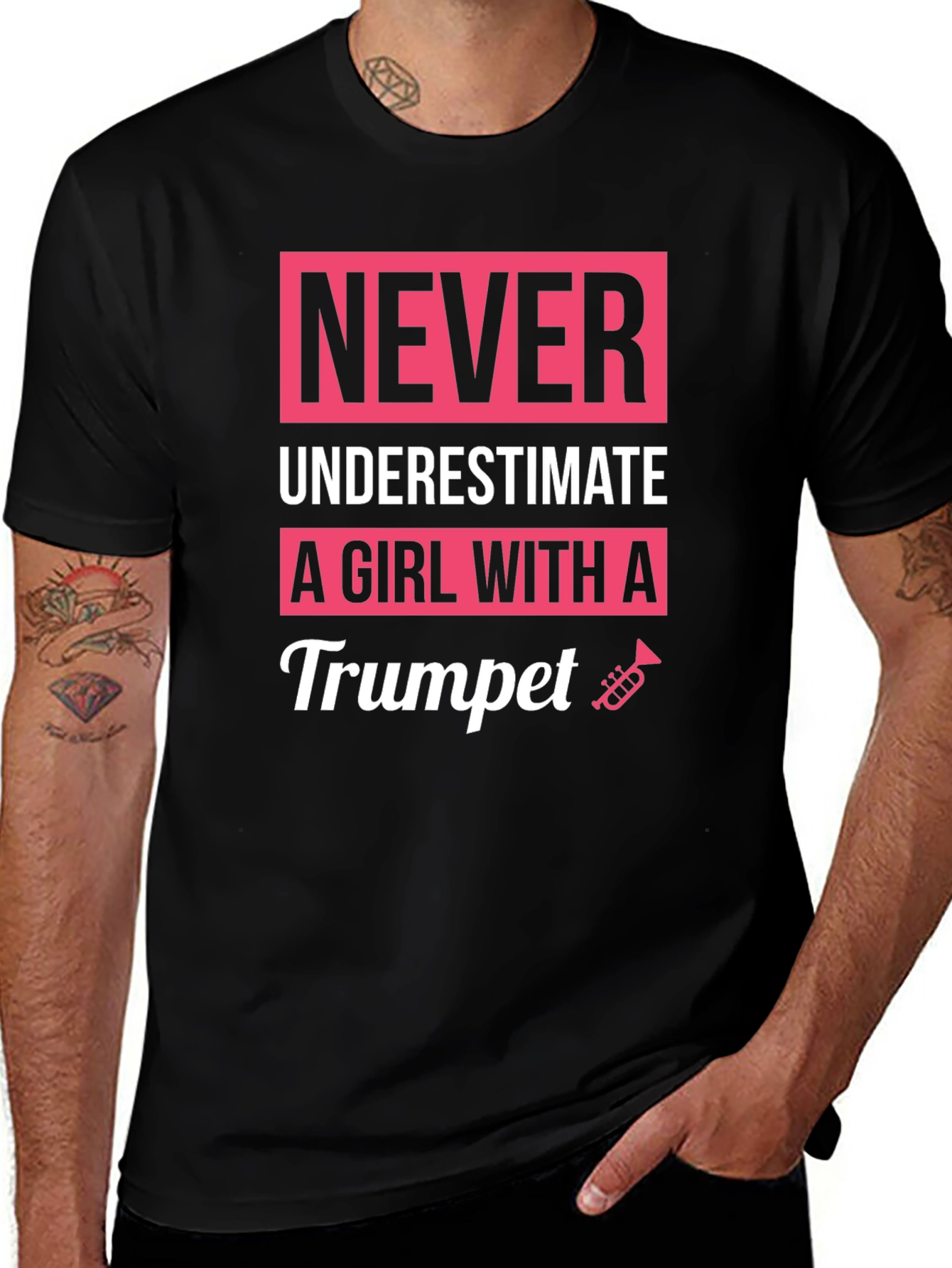 Never Underestimate a Girl with a Trumpet T-Shirt