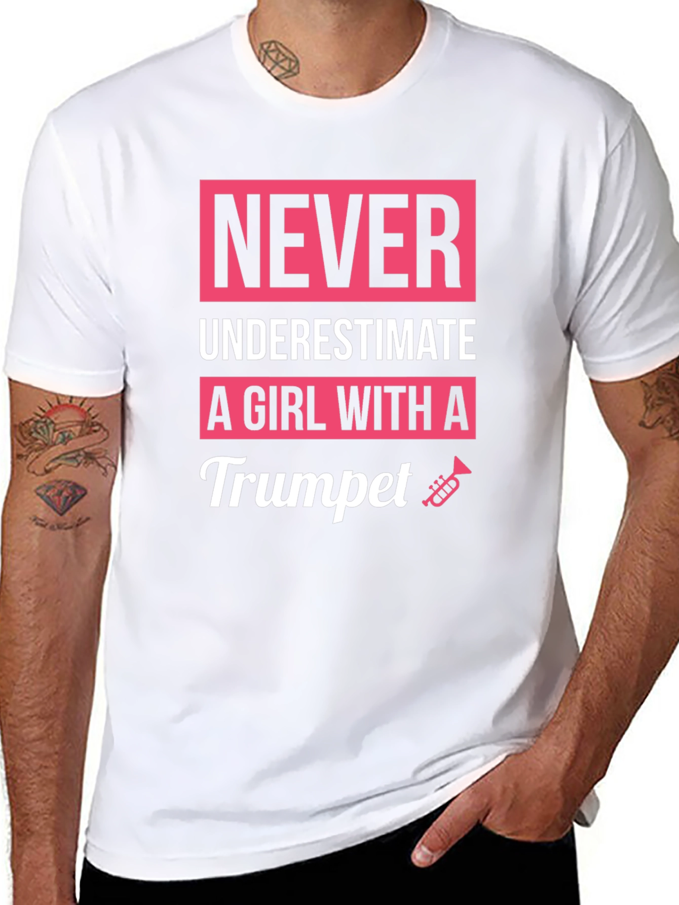 Never Underestimate a Girl with a Trumpet T-Shirt