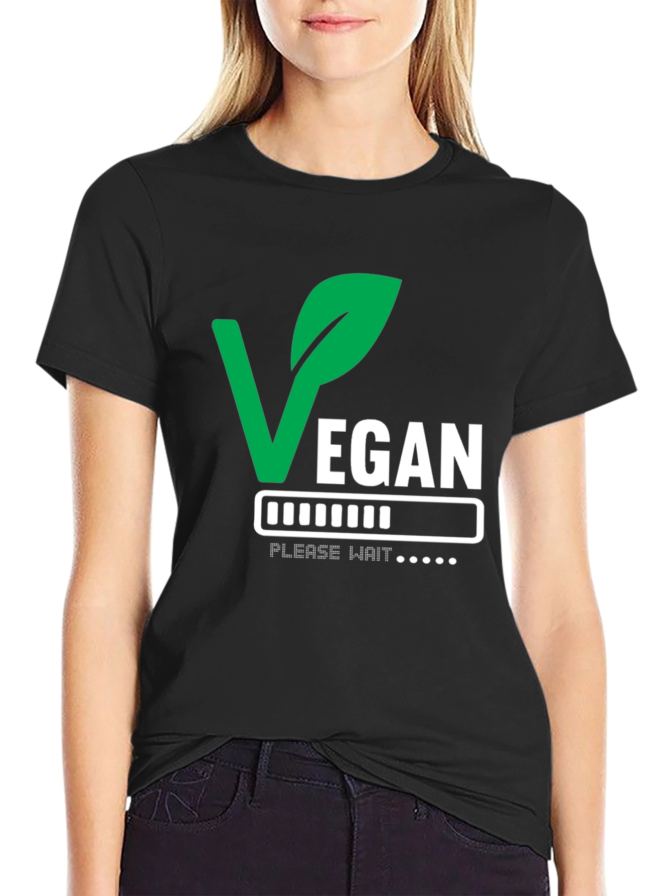 Vegan Please Wait T-Shirt - Loading Veganism