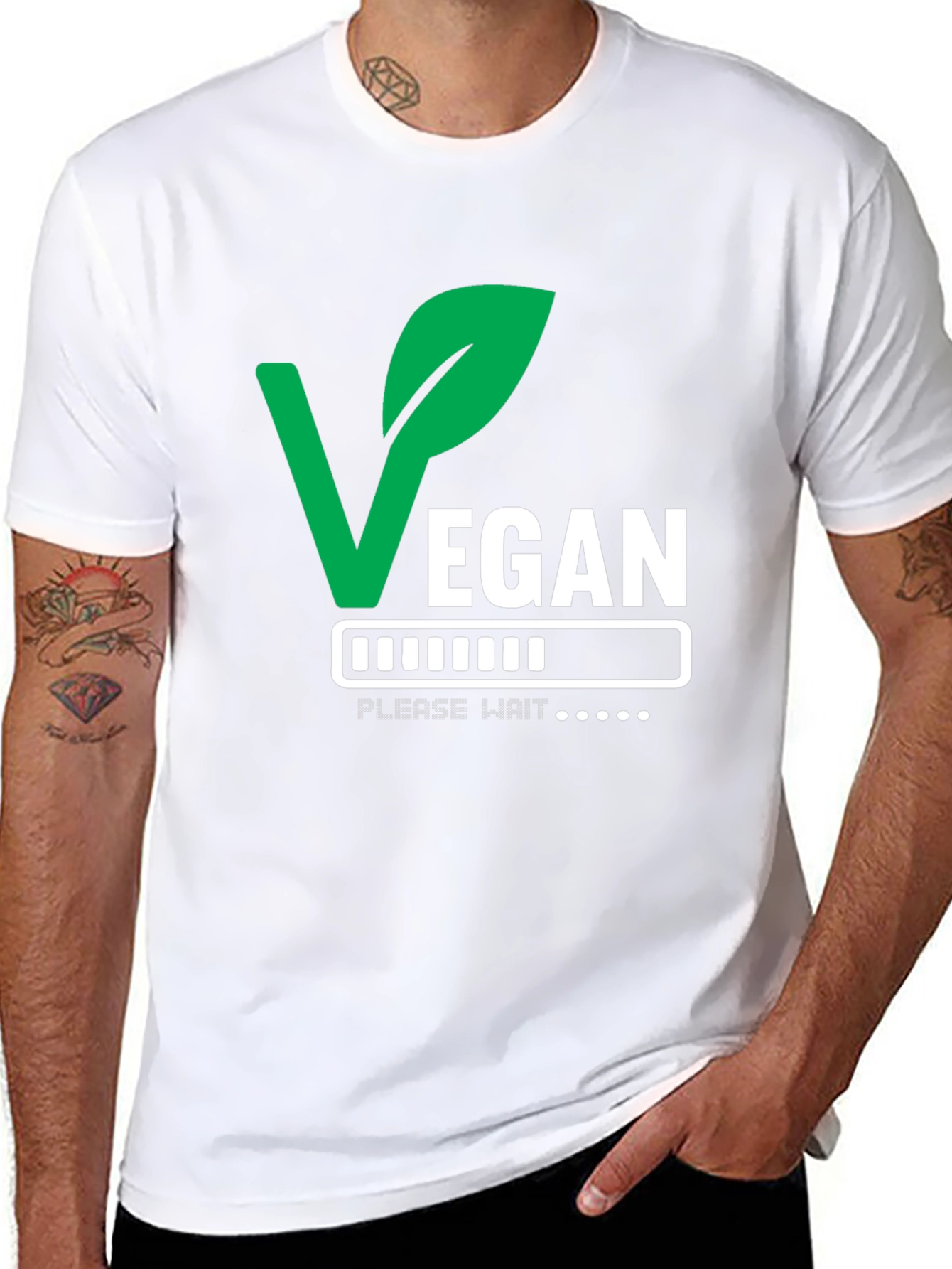 Vegan Please Wait T-Shirt - Loading Veganism